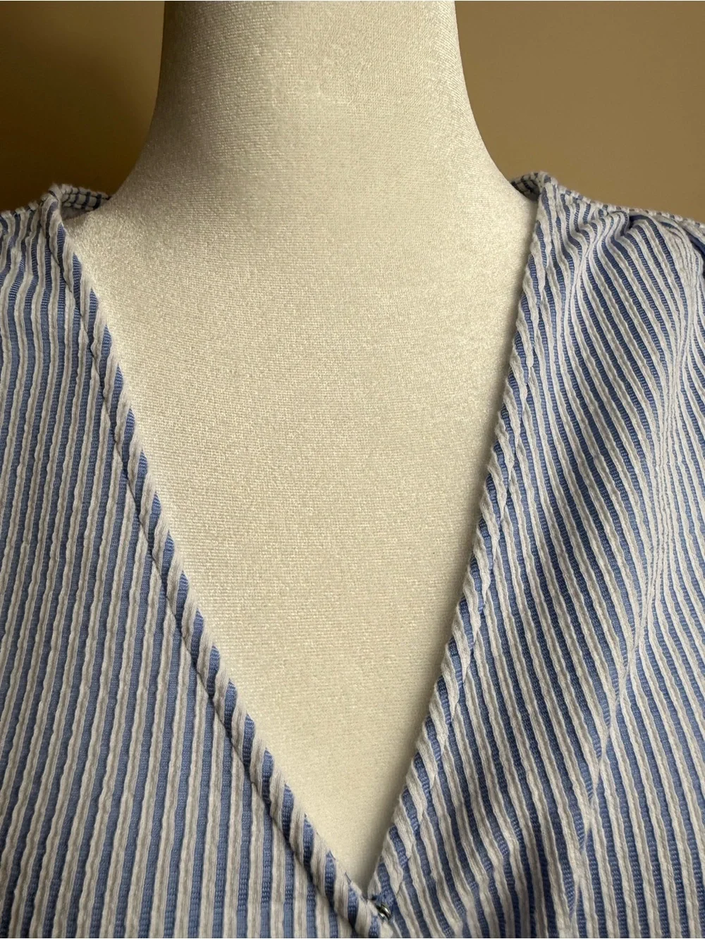 Michael Kors Light Blue Striped Wrap Blouse size 2X